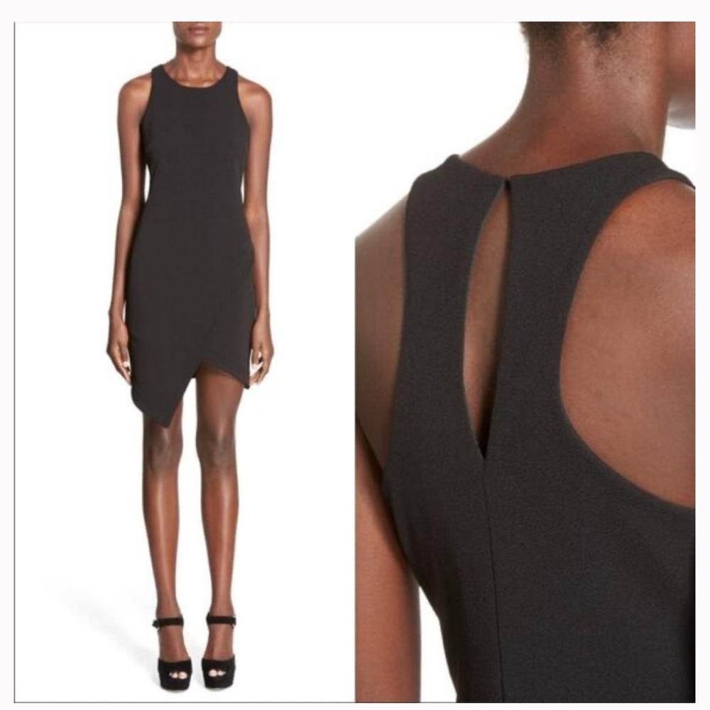 Leith Black Asymmetrical Cocktail Dress